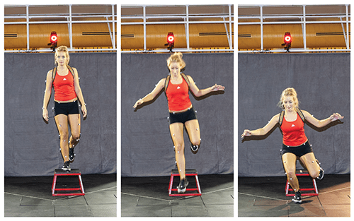 The single-leg drop (SLD) is one of three testing maneuvers that provided biomechanical landing data used in the study to identify risk profiles for anterior cruciate ligament injuries in adolescent female athletes. The SLD is designed to mimic off-balance landings. Other movements studied as part of this research included a drop vertical jump to measure medial knee collapse and a crossover single-leg drop to elicit both knee abduction motion and trunk motion. Most of the female athletes in the study participated in basketball (48.8%), volleyball (26.6%) or soccer (24.6%).